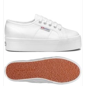 Superga white platform sneakers